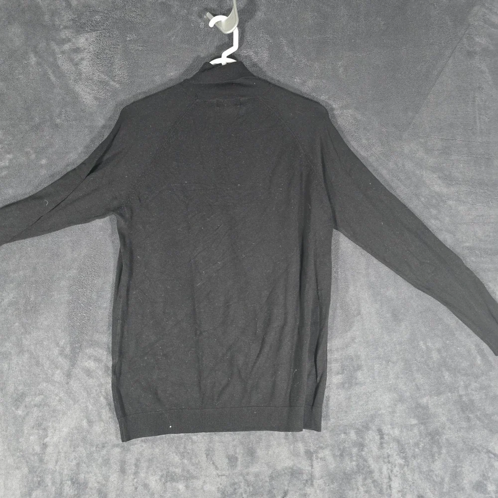 Zara Man Basic Mock Neck Knit Sweater Mens Medium Black Long‎ Sleeve